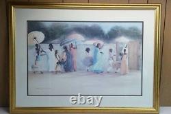 Gorgeous HUGE GOLD Framed AFRICAN AMERICAN ART FoLLoWinG The PaTH Earl Jackson