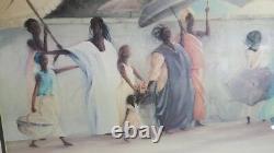 Gorgeous HUGE GOLD Framed AFRICAN AMERICAN ART FoLLoWinG The PaTH Earl Jackson