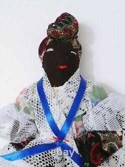 Hand Made Africa Dolls 9 African American Folk Art Dolls Head Wrap