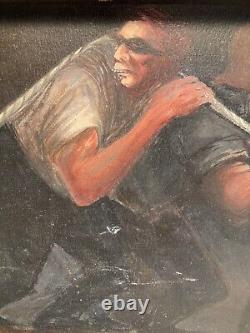Historical Mississippi Lynching 1959 African American Wpa Oil Painting