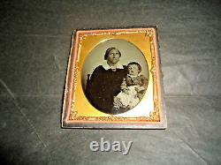 I. D. Slave Civil War Era Ambrotype African American Black Nanny White Baby