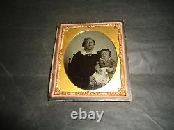 I. D. Slave Civil War Era Ambrotype African American Black Nanny White Baby