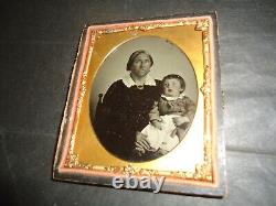 I. D. Slave Civil War Era Ambrotype African American Black Nanny White Baby