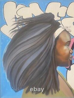 Important African American Black Modern Mural Oil Painting, YUZLY MATHURIN