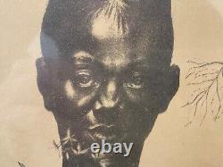 Important Vintage Old Black African American Modern Lithograph, Charles White