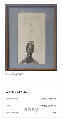 Important Vintage Old Black African American Modern Lithograph, Charles White