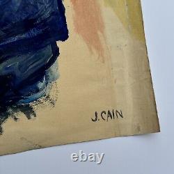 Jo Cain PAINTING ANTIQUE MURAL AFRICAN AMERICAN BLACK PORTRAIT OIL LARGE 40