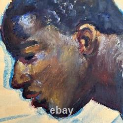 Jo Cain PAINTING ANTIQUE MURAL AFRICAN AMERICAN BLACK PORTRAIT OIL LARGE 40