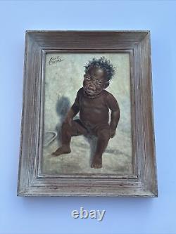 Kent Cottrell Painting Black Americana Baby African American Listed Antique 1940