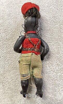 Kestner 4 antique black mignonette jointed bisque doll glass eyes Ethnic Garb