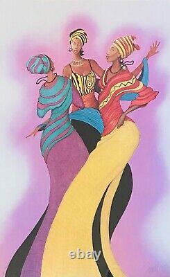 Large Limited Print Sisters in Dance by Albert Fennell African-American Artist