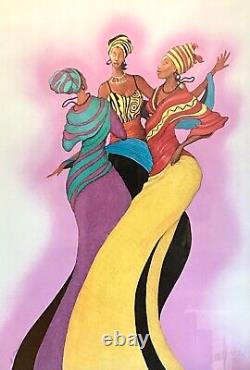 Large Limited Print Sisters in Dance by Albert Fennell African-American Artist