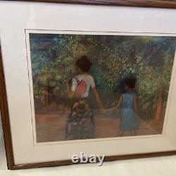 Manning African American Mother And Child 2000 Painting 21.5 X25.5