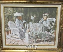 Melinda Byers African American Girls Tea Time Giclee On Canvas Painting