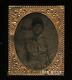 Miniature 1860s Tintype Photo Young African American Girl / Black Americana