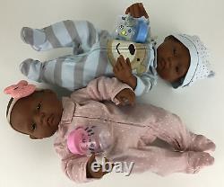Miniland Doll Twins Boy Girl Anatomically Correct Preemie 16 AA Ethnic New