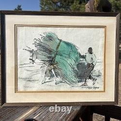 Moya Cozens African American/jamaican Donkey Hay Original Watercolor Painting