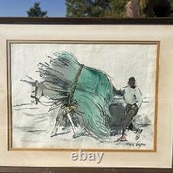 Moya Cozens African American/jamaican Donkey Hay Original Watercolor Painting