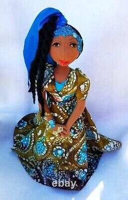 Mwango #395 Black African-American- 14''-16'' -#Doll-#handmade