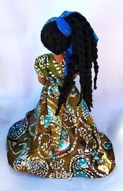 Mwango #395 Black African-American- 14''-16'' -#Doll-#handmade