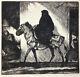 Orientalist Etching North African Woman 1930s American Listed Artist