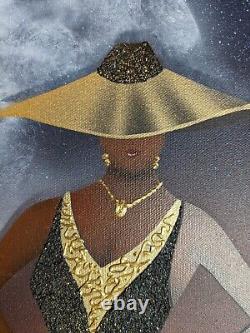 ORIGINAL Oil On Canvas Painting Black/African American Woman Ethnic- SIGNED