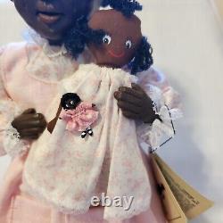 One of a Kind African American Doll by Artist Cynthia Dehoff with Doll Stand