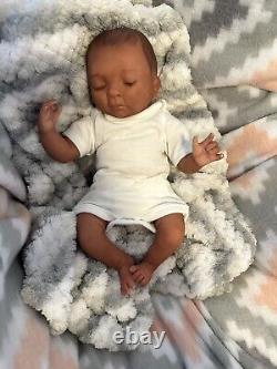 Ooak Reborn Micro Preemie Baby Byron Bountiful Baby. Black Drawn Hair. Ethnic