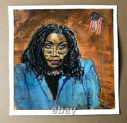 Original African American Painting Ketanji Brown Jackson Unframed Signed