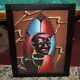 Original African Painting Tribal Man Ethnic Signed Colorful Details Wood Frame