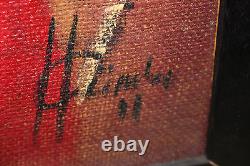 Original African Painting Tribal Man Ethnic Signed Colorful Details Wood Frame