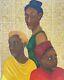 Original Oil Painting African American Painting On Paper 3 Women Unframed Signed