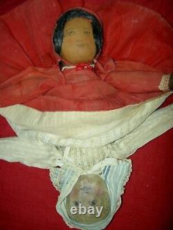 Original, RARE antique, c1890s, labeled Arnold Print Works printed cloth doll