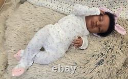 Partial silicone Sage reborn baby biracial black baby gir 19 doll Ready to ship
