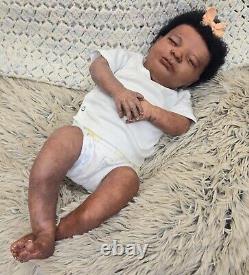 Partial silicone Sage reborn baby biracial black baby gir 19 doll Ready to ship