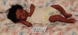 Partial silicone sleeping Felicity kit biracial black baby girl 19 doll