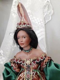 Patricia Rose 1999 Porcelain half doll 16 BLACK African American Renaissance