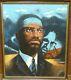 R. Singer Malcolm X African American Original Oil On Canvas Painting