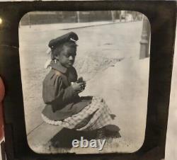 RARE Antique 1800s penn state african-American little girl social history slide