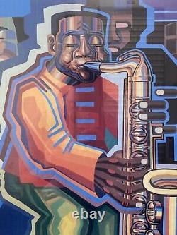 RARE Black African American Modern Art Jazz Exhibition Poster MELVIN CLARK