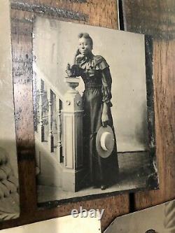 RARE COLLECTION OF ANTIQUE 1800s AFRICAN AMERICAN / BLACK TINTYPE PHOTOS 1860s +