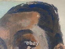 RARE Important Black African American WPA Modern Portrait Oil Painting MILLER