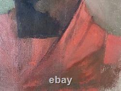 RARE Important Black African American WPA Modern Portrait Oil Painting MILLER