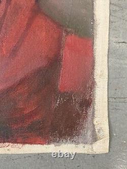 RARE Important Black African American WPA Modern Portrait Oil Painting MILLER