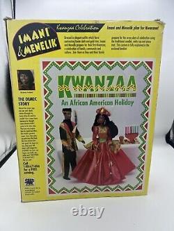 RARE VINTAGE 1995 AFRICAN WEDDING IMANI & MENELIK DOLLS Kwanzaa Celebration