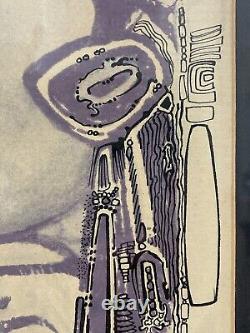 RARE Vintage African American Modern AFRO FUTURISM Lithograph, McIntosh 1974