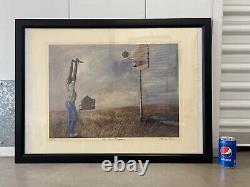 RARE Vintage African American Modern SIGNED Lithograph BARNES The Beginning