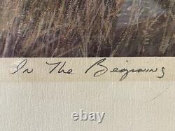 RARE Vintage African American Modern SIGNED Lithograph BARNES The Beginning