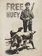 Rare Vintage Black Panther African American Free Huey Poster, Mosley 1969