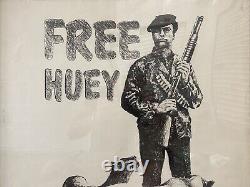 RARE Vintage BLACK PANTHER African American FREE HUEY Poster, MOSLEY 1969